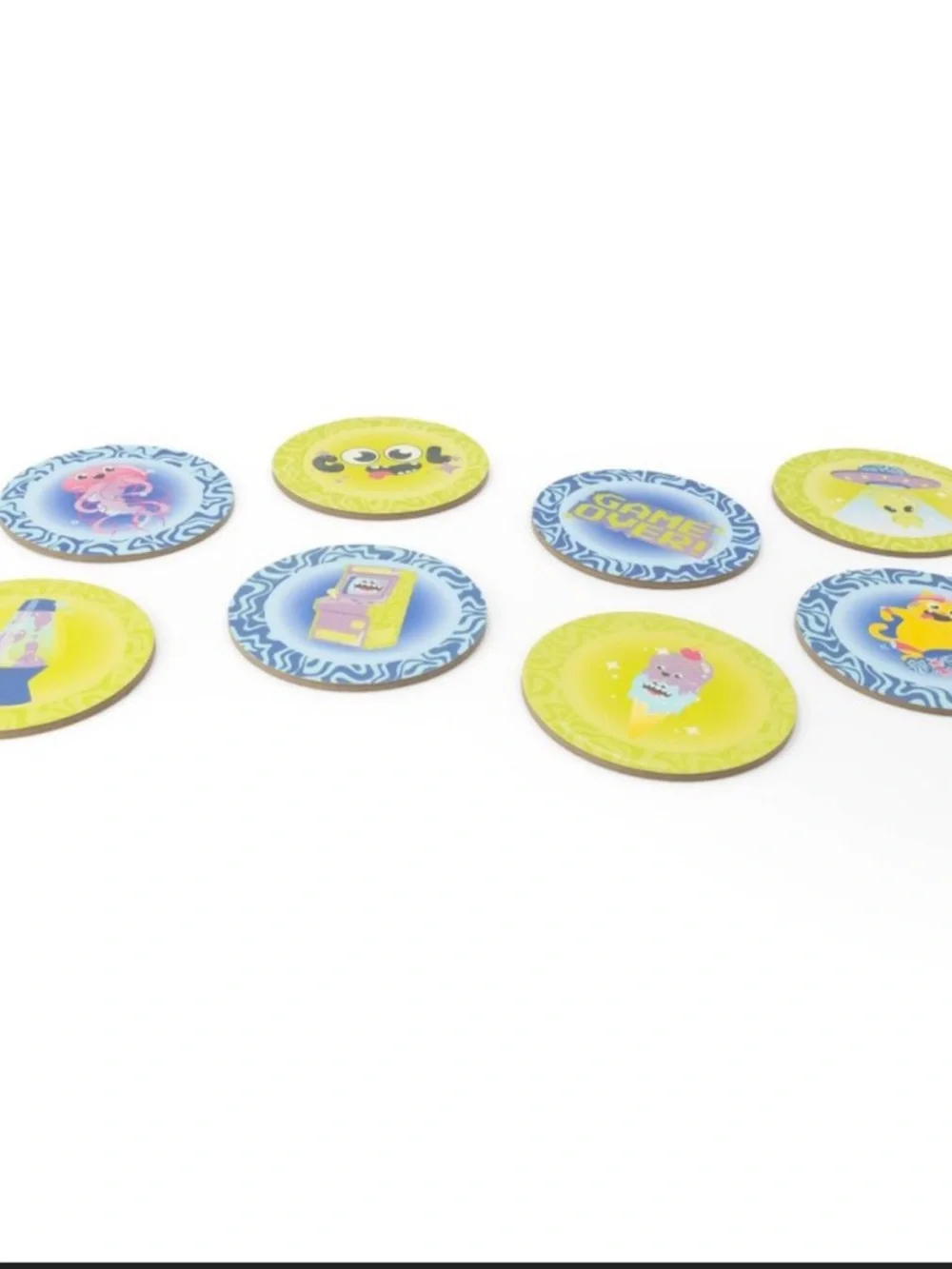 Hide and Glow Game Glow-in-the-Dark Set of 16 Discs - Green & Blue, New!